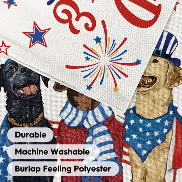 Red White & Woof House Flag 28x40 Patriotic Labradors 4th of July Dog Decor Labs - Picture 8 of 8